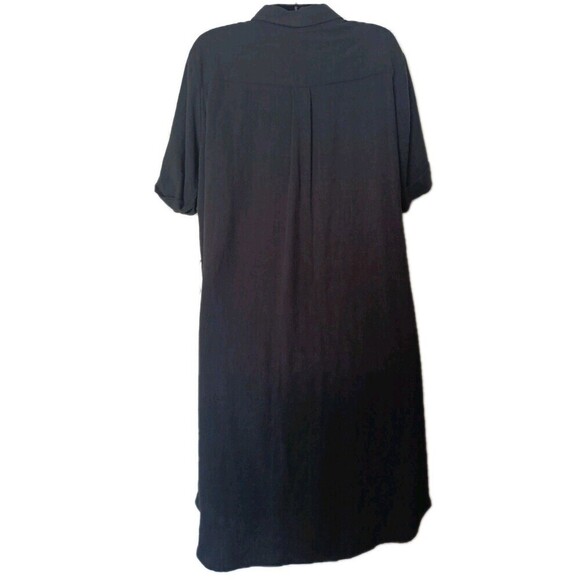 Karen  Kane Shirt Dress Size XS Black Linen Blend Button Down Cuffed Sleeves - Picture 2 of 8